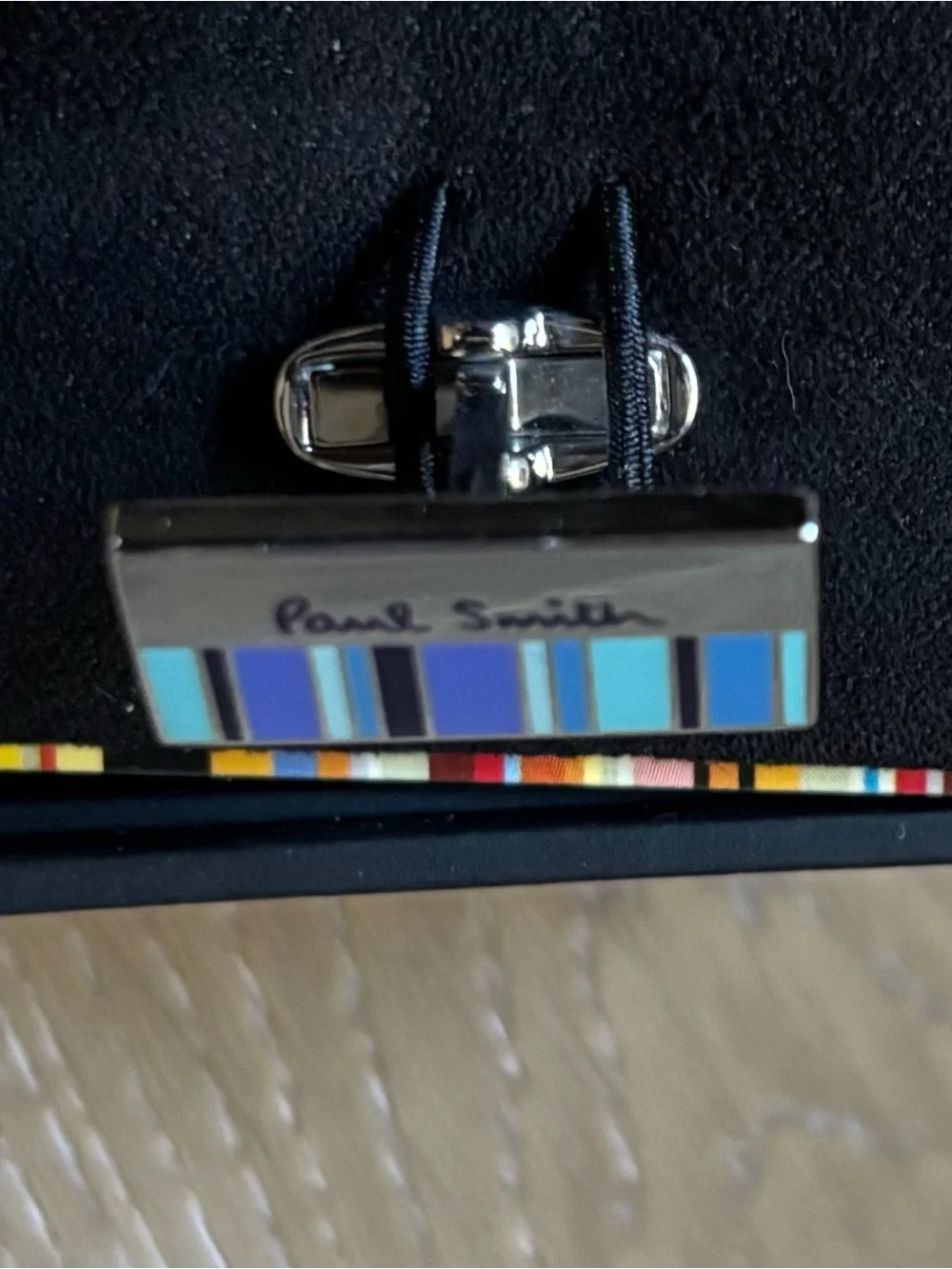 Paul Smith Multicolor Blue Stripe Enamel Cufflinks
